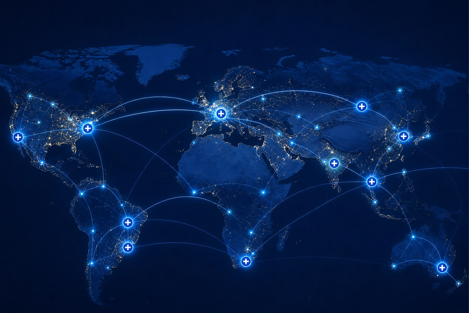 World map showing Oshin Infotech global offices in New York, London, and Singapore with connected network lines
